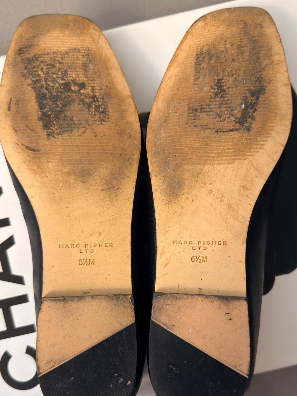 Marc Fisher LTD Black Leather Mary Jane Ballet Flats Size 6.5M - Picture 3 of 3